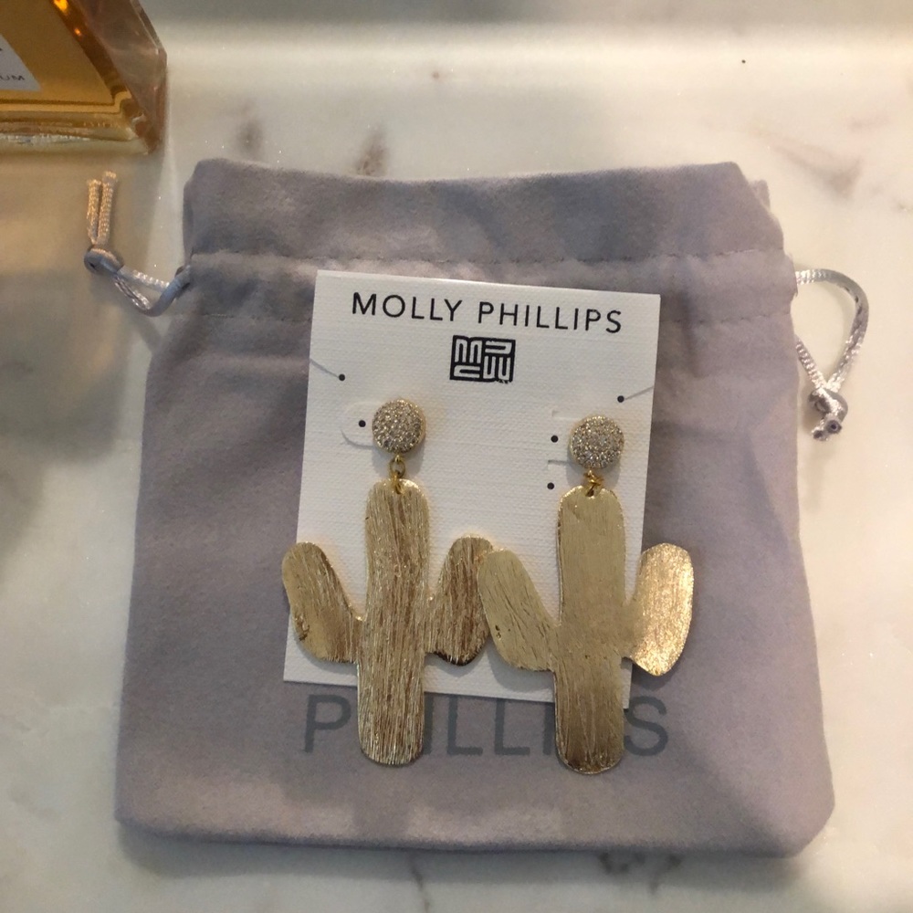 Molly Phillips cactus gold earrings